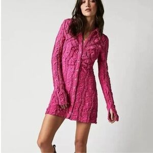 New Free People Shayla Lace Boho Mini Dress